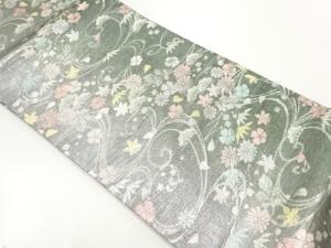 アンティーク　吹き寄せ模様織出し袋帯（材料）